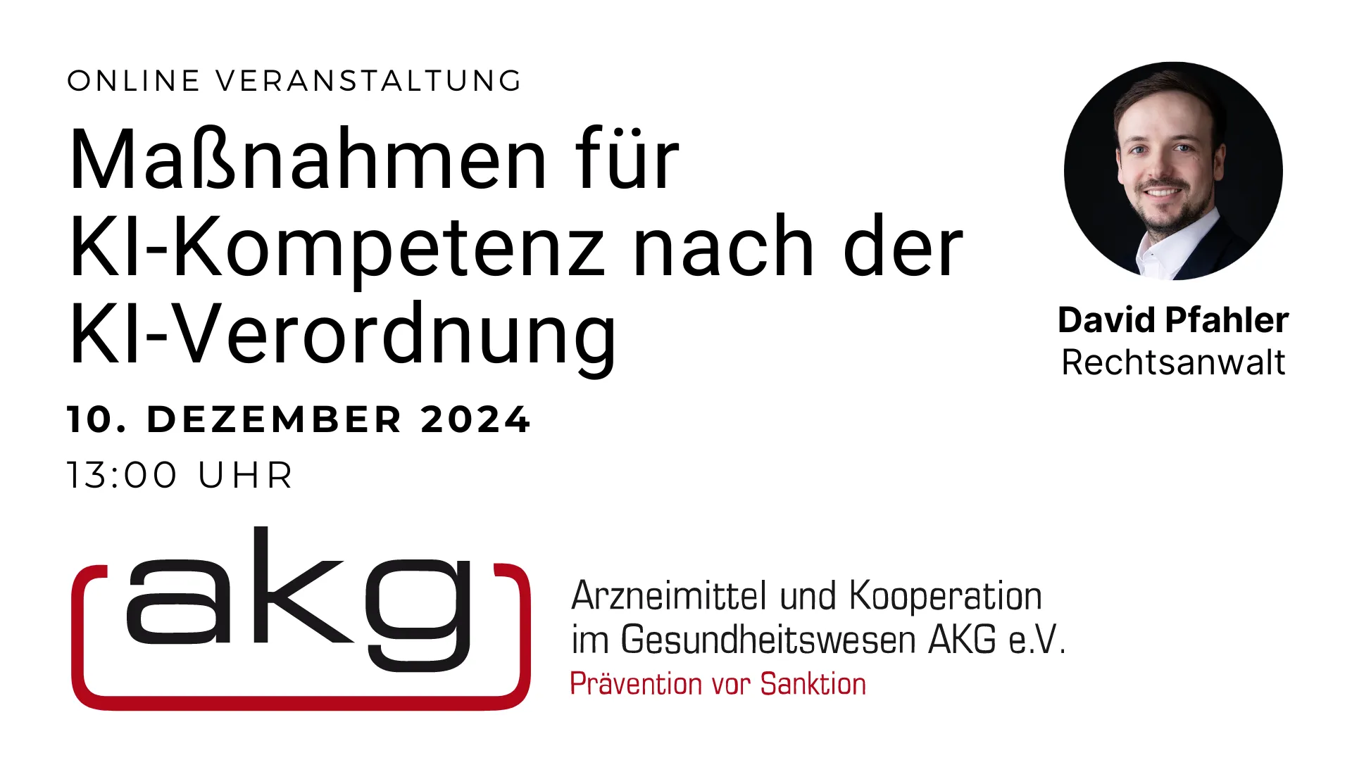 Online Veranstaltung 10. Dezember 2024 13:00 Uhr akg